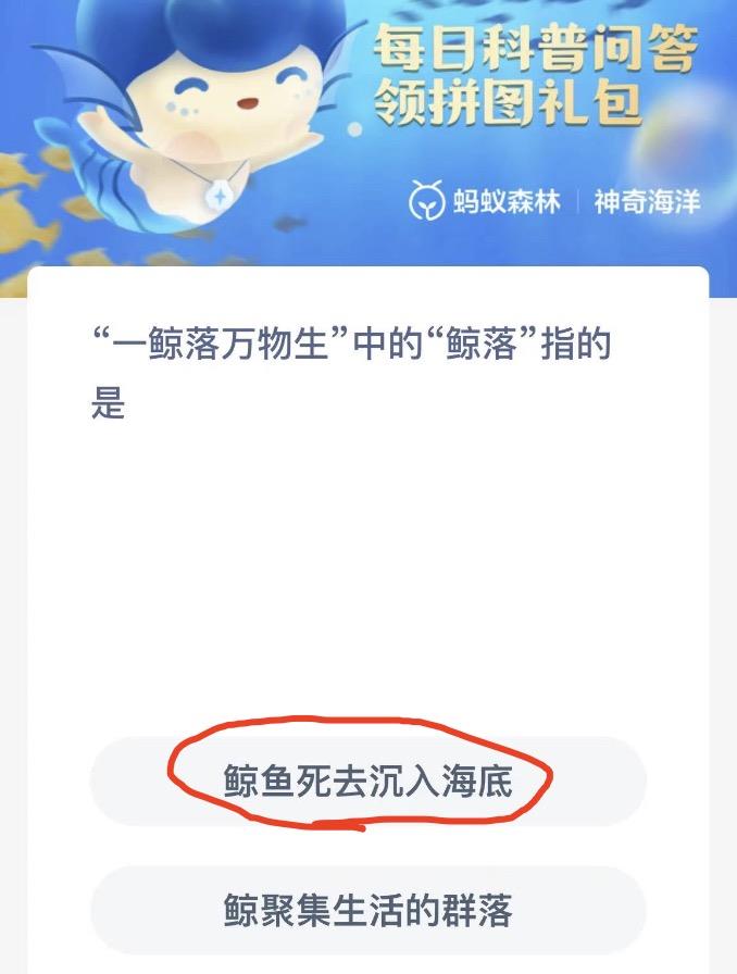 神奇海洋12月11日今日答案最新 神奇海洋小知识今日答案