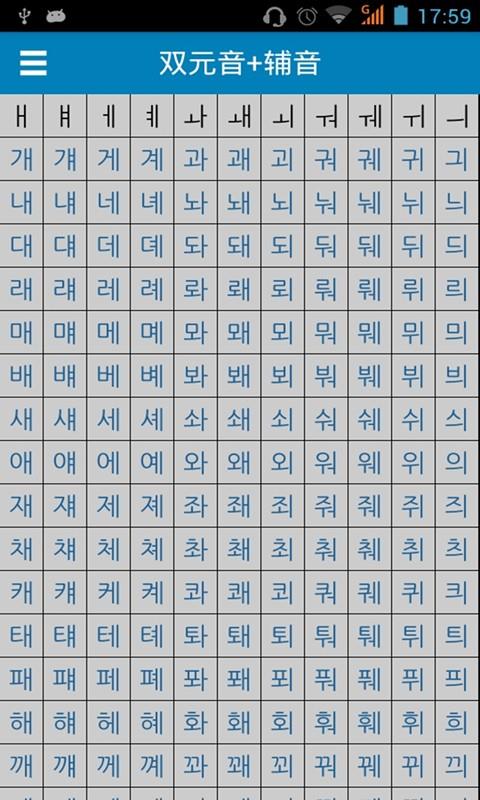 韩语发音字母表4