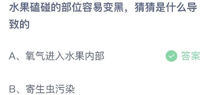 水果磕碰的部位容易变黑猜猜是什么导致的 今日蚂蚁庄园1月2日答案