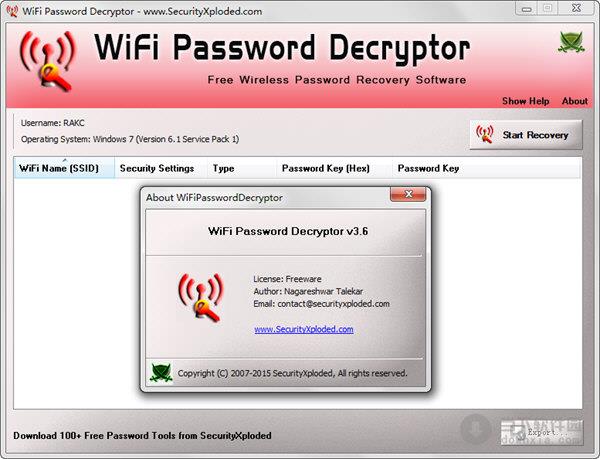 WiFi Password Decryptor(wifi密码破解器) V3.6.0.0 官方版