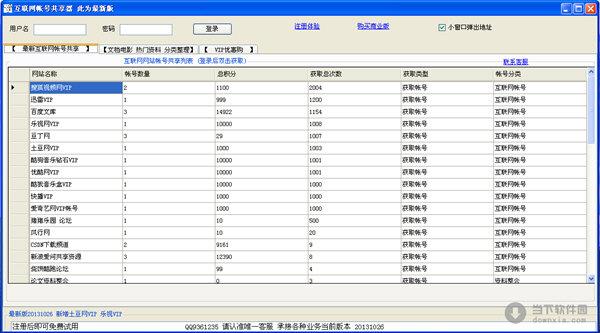 互联网帐号共享器 V20131026 官方最新版