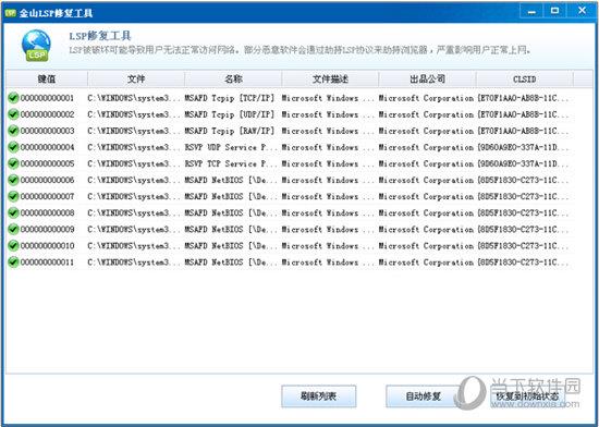 金山LSP修复工具 V9.0.41198.1095 绿色免费版