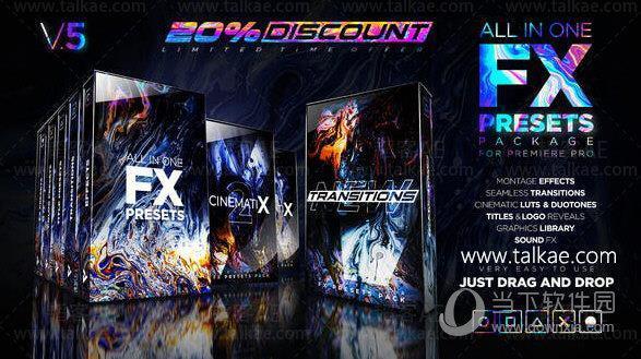 FX Presets Pack(PR视频转场特效效果调色预设) V1.0 免费版