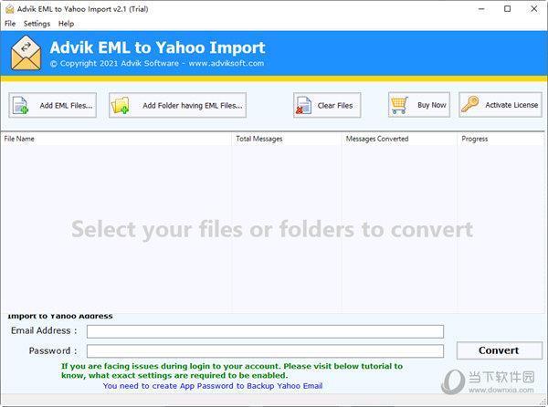 Advik EML to Yahoo Import