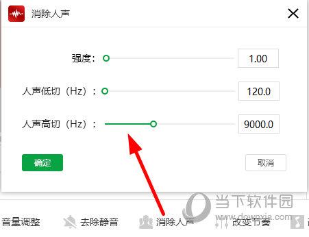 点击下方菜单栏中的“消除人声”功能