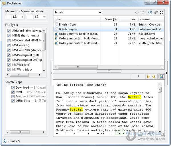 Docfetcher(本地搜索软件) V1.1.19 正式版