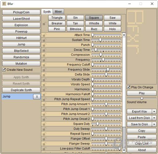 Bfxr(游戏音效制作软件) V1.5.1 绿色免费版