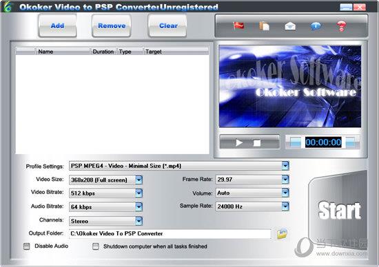 Okoker Video to PSP Converter(视频到PSP转换器) V4.4 官方版