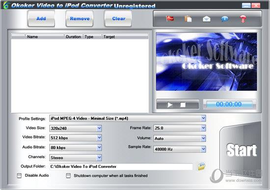Okoker Video to iPod Converter(视频到iPod转换器) V6.2 官方版