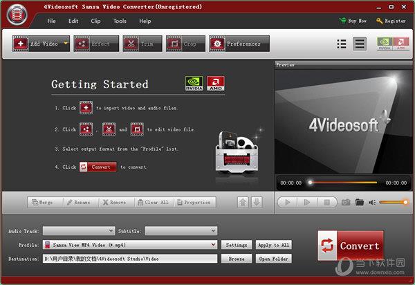 4Videosoft Sansa Video Converter(视频格式转换器) V5.0.28 官方版