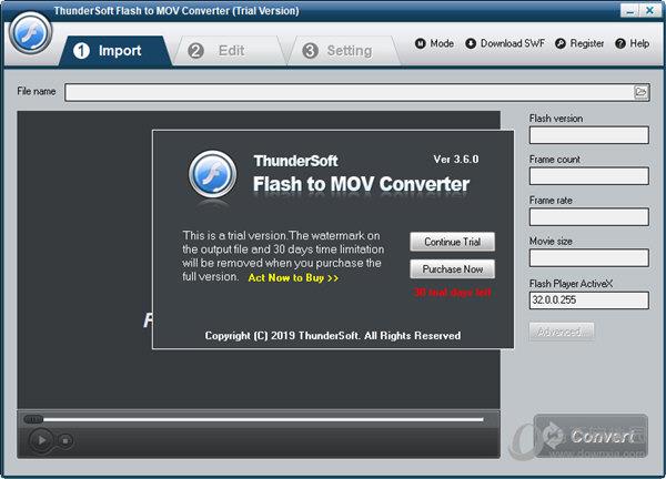 ThunderSoft Flash to MOV Converter(Flash转MOV工具) V3.6 官方版