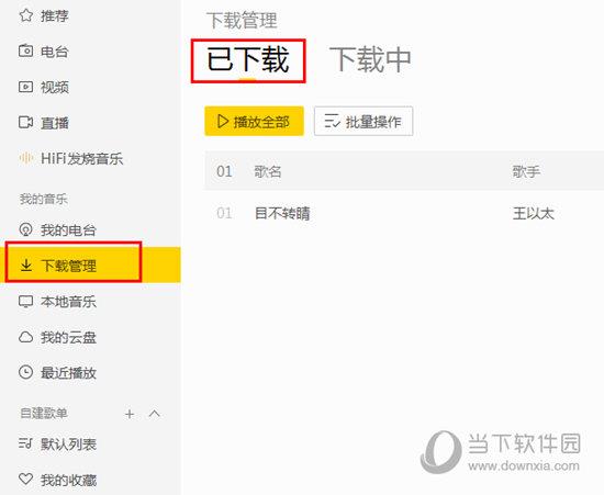 点击进入就可以看到已经下载的歌曲