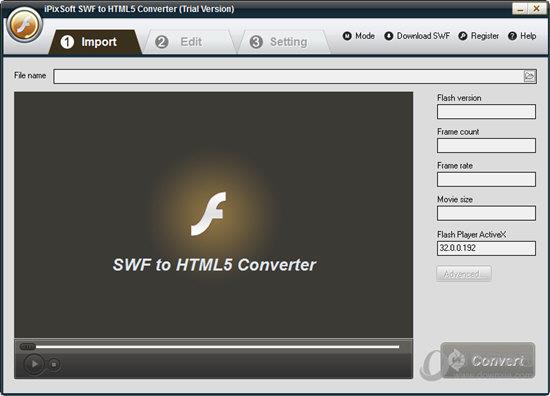 iPixSoft SWF to HTML5 Converter(SWF到HTML5转换器) V3.6.0 官方版