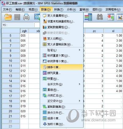 SPSS建立数据排序个案