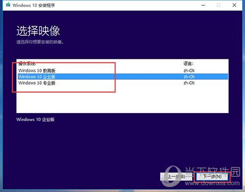 Win10安装程序版本选择截图