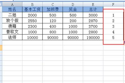 并往下拖将序号覆盖到表格底部为止