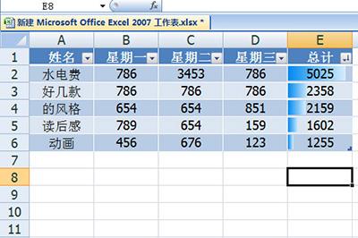 排序的方法选择为降序