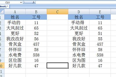 以下面的这个张表格为例子