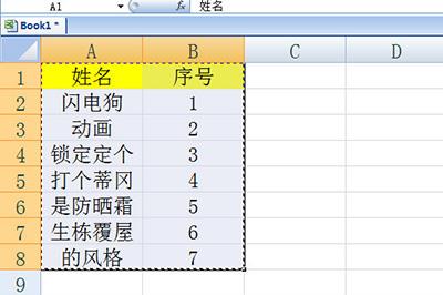 首先拿下面的这张Excel表格为例子