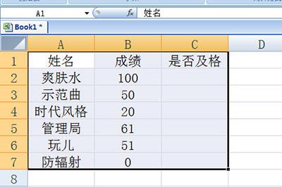 示例表格