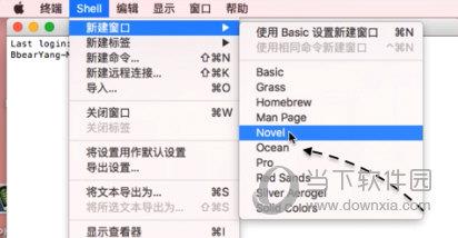 点击【新建窗口-Ocean】来新建一个蓝色背景的终端窗口