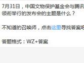 王者荣耀7月31日中国文物保护基金会发布会的主题是什么