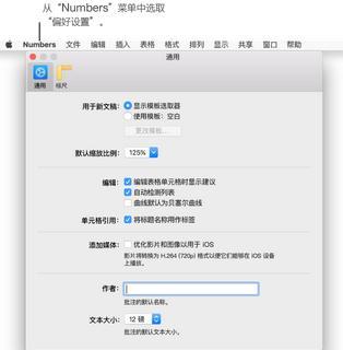 Numbers偏好设置