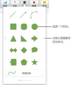 Numbers添加形状