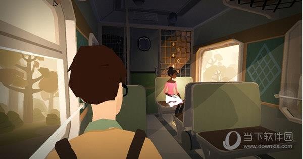 一位背着包的男生在火车找到一个舒适的位置坐下