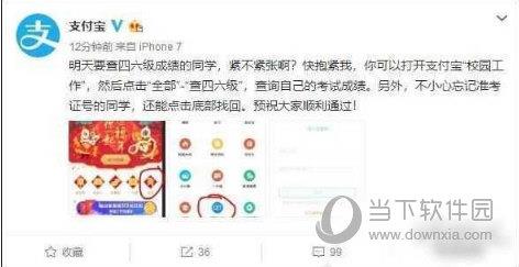 支付宝开通查询四六级成绩功能