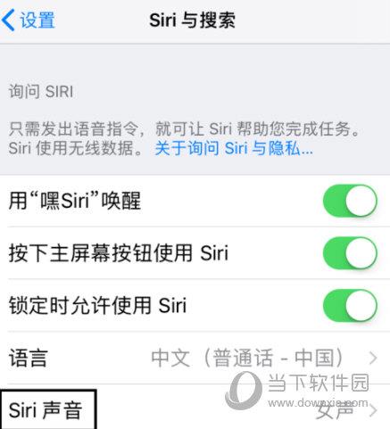 苹果手机设置Siri声音的图文操作