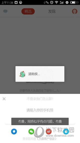 大鱼APP无法联网截图