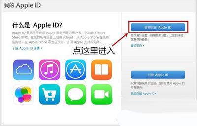 “管理您的Apple ID”界面