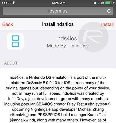 在“最受欢迎应用”下选择 nds4ios 进行安装