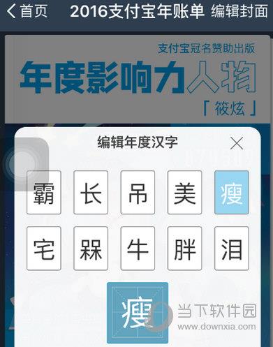 支付宝2016年账单更改年度汉字教程3
