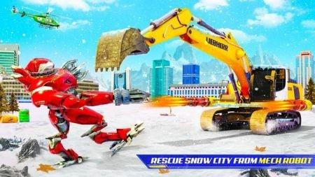 雪地挖掘机机器人鹿汽车3