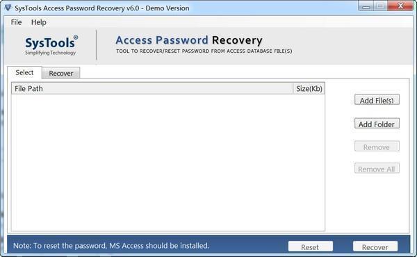SysTools Access Password Recovery(Access数据库密码恢复工具)