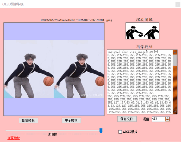 OLED图像取模工具