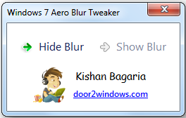 Windows 7 Aero Blur Tweaker