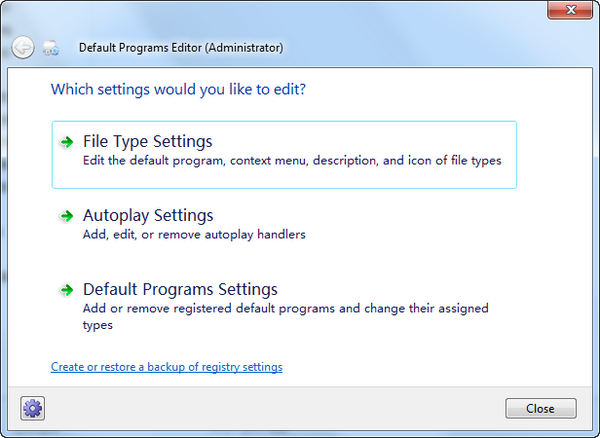 Default Programs Editor