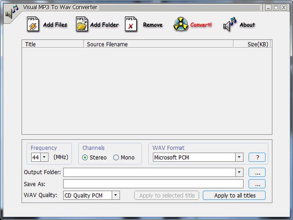 Visual MP3 To WAV Converter(MP3转WAV工具)