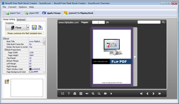 Boxoft Free Flash Book Creator(翻页电子书制作工具)