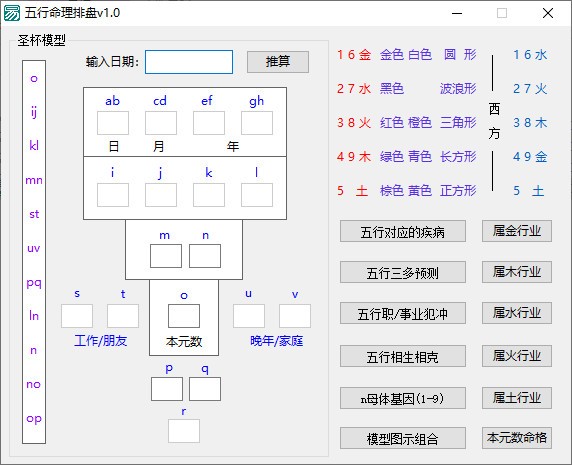 五行命理排盘