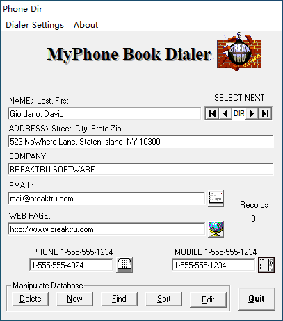MyPhone Book Dialer(联系资料管理工具)