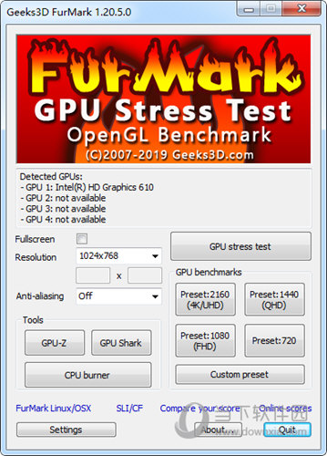 Furmark(显卡测试软件) V1.92 英文官方免费版