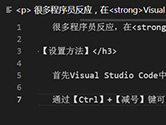 visual studio code怎么将字体变大 设置一下即可