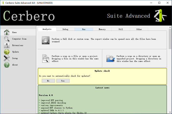 Cerbero Suite Advanced(恶意软件分析工具)