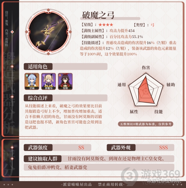 原神破魔之弓适合谁 原神破魔之弓角色推荐