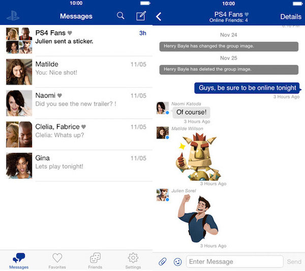 索尼推出手机端聊天软件PlayStation Messages