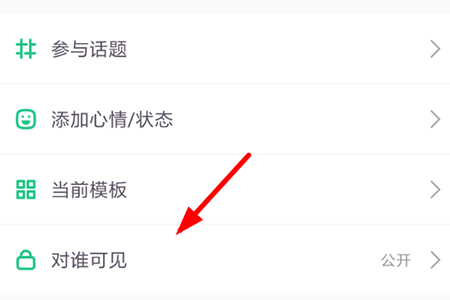点击下方的“对谁可见”这个选项